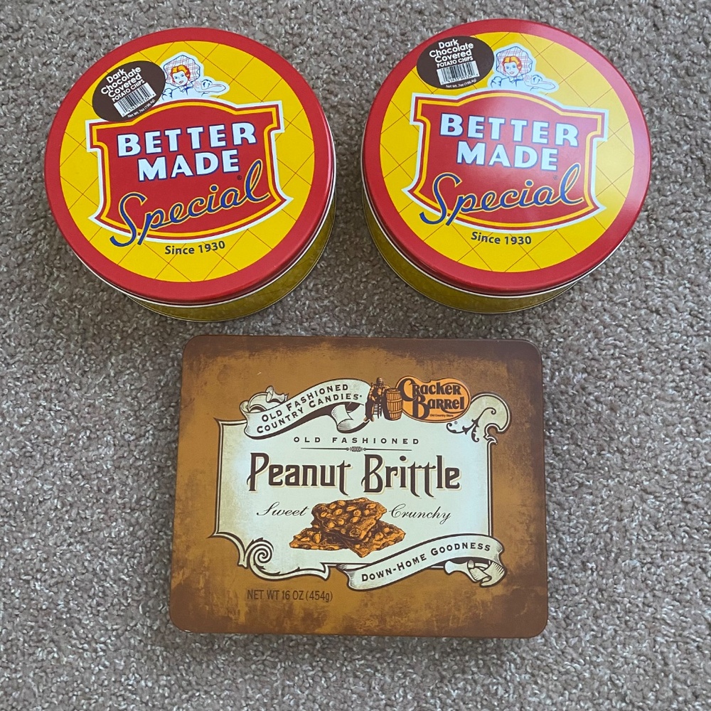 🎄🎁UNIQUE GIFT TINS 🎁🎄EMPTY Metal Tins for Storage, Gift Boxes, or Decor!
